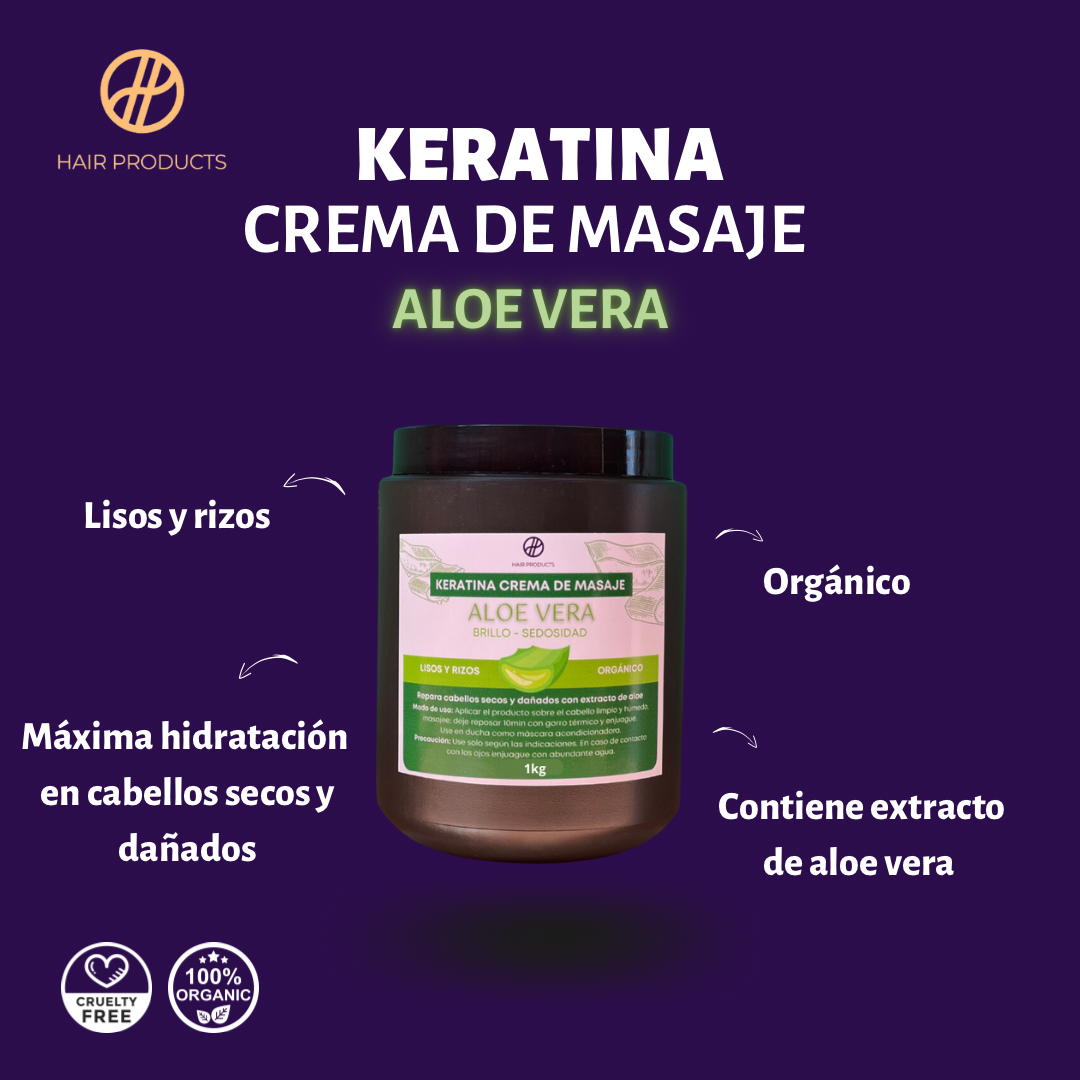 Keratina crema de masaje Aloe Vera 1kg