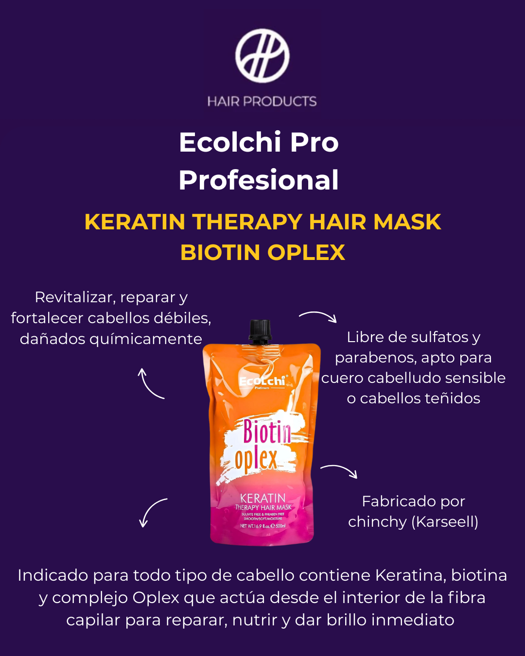 Keratin Hair Mask Biotin Oplex 500ml