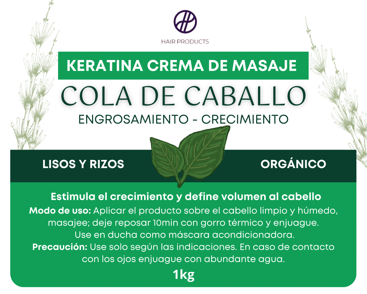 Keratina crema de masaje de Cola de caballo 1kg