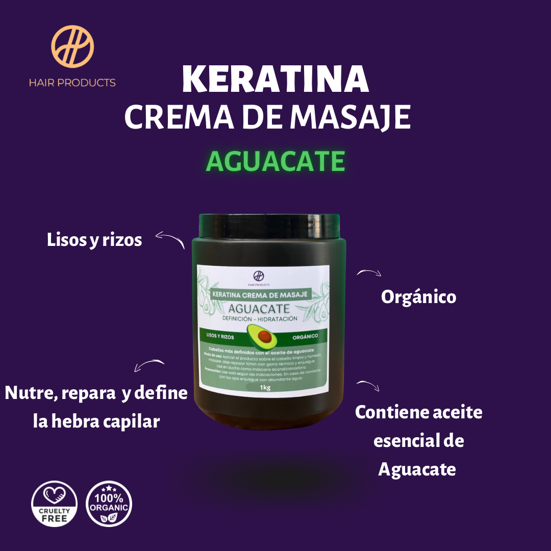 Keratina crema de masaje Aguacate 1kg