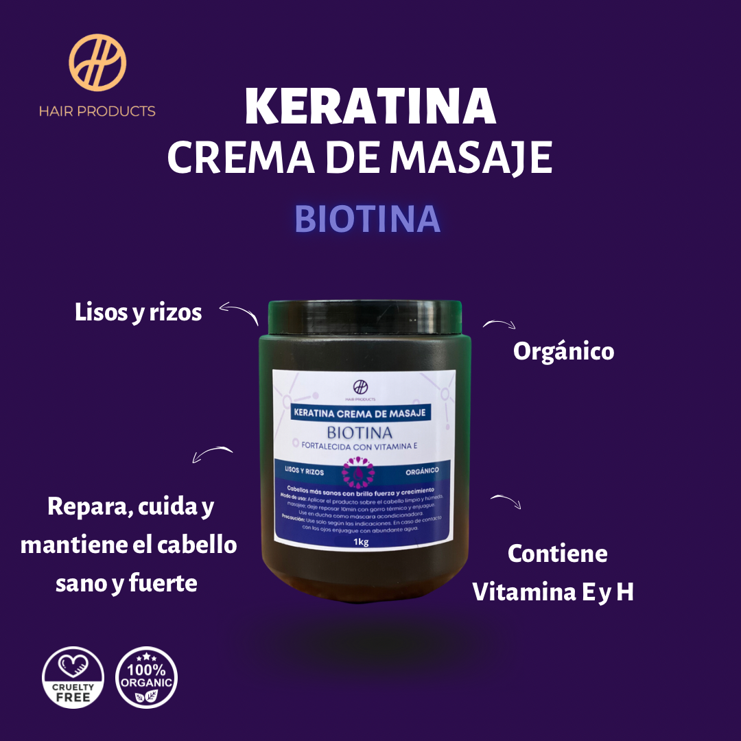 Keratina crema de masaje Biotina 1kg