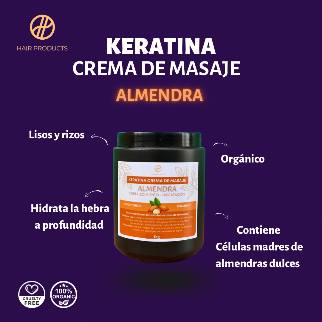 Keratina crema de masaje de Almendra 1kg