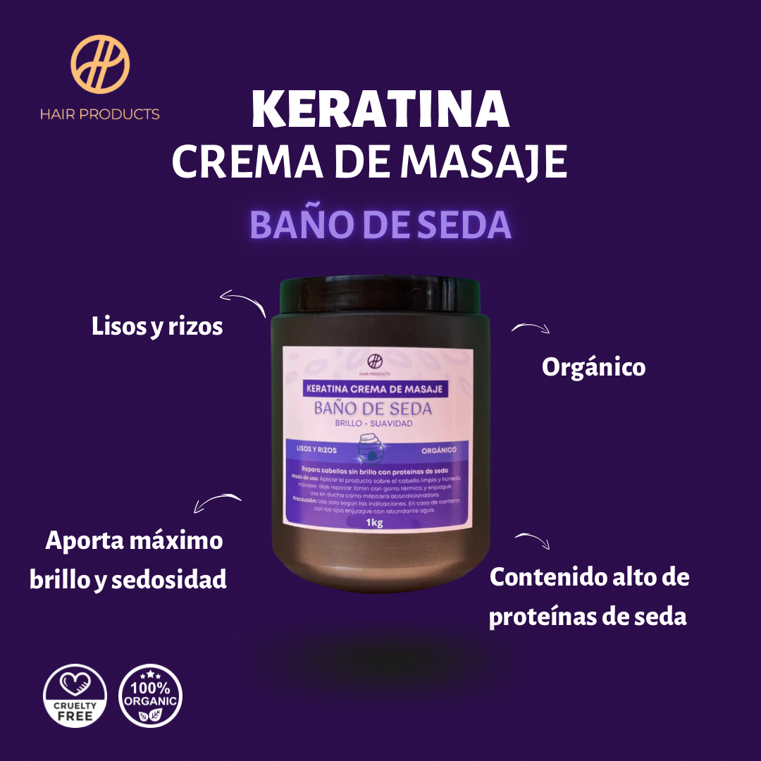 Keratina crema de masaje de Baño de seda 1kg