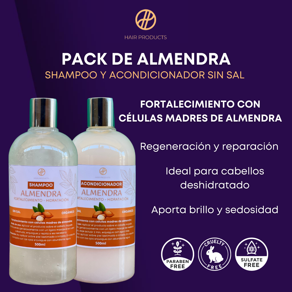 Shampoo sin sal de Almendra