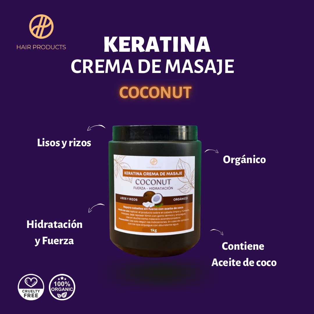 Keratina crema de masaje de Coconut 1kg