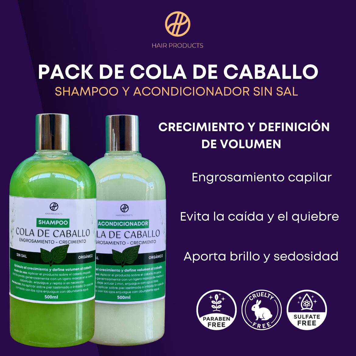 Shampoo sin sal de Cola de caballo