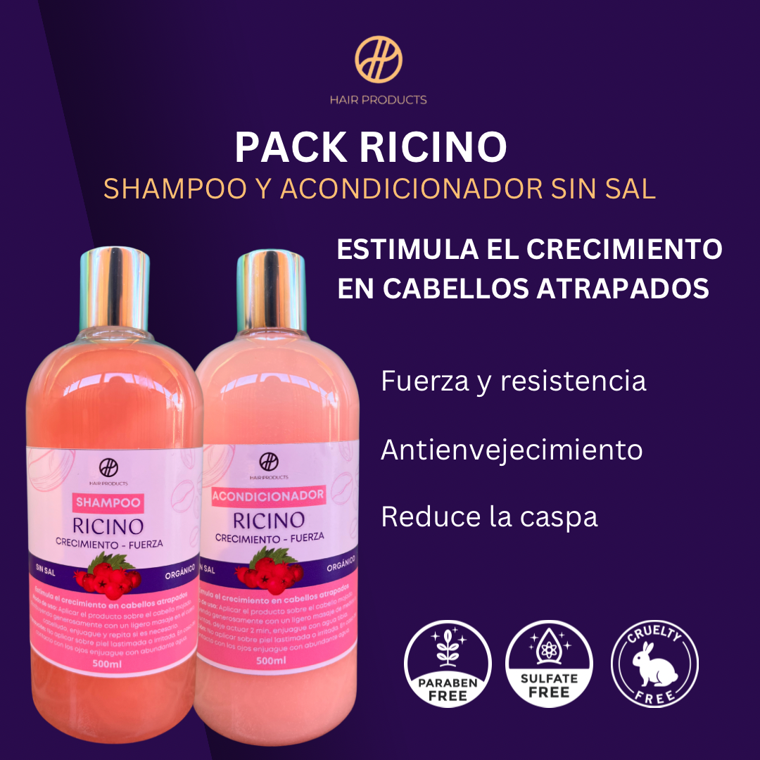 Shampoo sin sal de Ricino