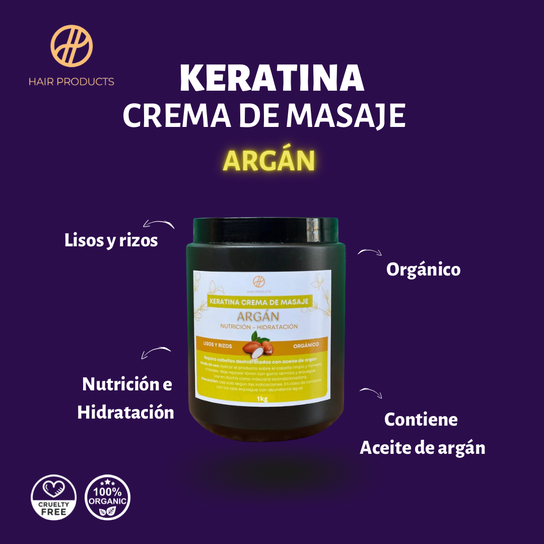 Keratina crema de masaje de Argán 1kg