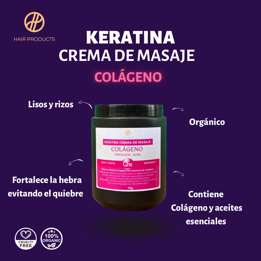 Keratina crema de masaje Colágeno 1kg