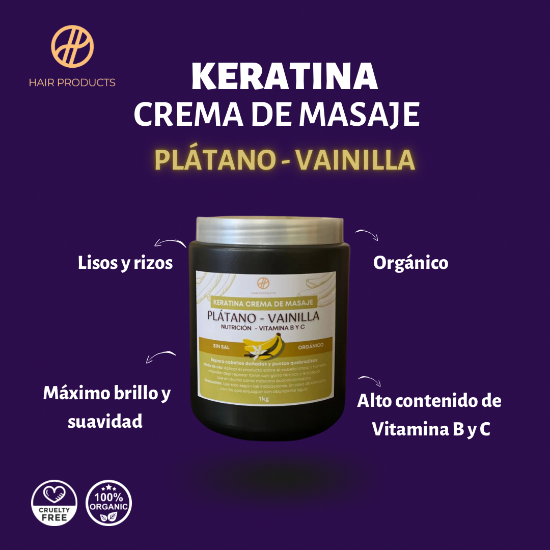 Keratina crema de masaje Plátano 1kg